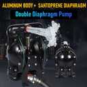 Air Operated Double Diaphragm Pump 1 inch Inlet/Outlet Pneumatic Waste Oil Transfer Pump for Chemical QBY4-25 35 GPM Dual Diaphram Polypropylene Teflon by Stainless Steel Iron 115 PSI