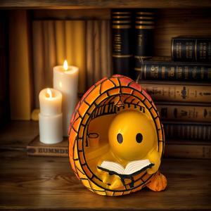 Halloween Ghost Night Light Set - Ghost Bubble Bath Lamp & Ghost Reading Book Lamp, USB-Powered Spooky Cute LED Decor for Kids Adults, Bathroom Bedroom, Gift-Ready Packaging (Orange)
