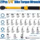 YIYEIE 1/4 Inch Drive Bike Torque Wrench, 1-25 Nm (10-222.5 in.lb), 27 PCS Click Bicycle Torque Wrench with Bit Sockets, 0.1 Nm Micro, 72-Tooth Ratchet, 3/8 Adapter, for MTB, E-Bike, Motorcycle