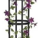 Evergren Garden Metal Obelisk Trellis for Climbing Plants | Indoor/Outdoor Floral Pattern Arch Trellis for Potted Plants (5 ft Black)
