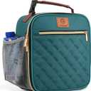 Lunch Box for Women Men Kids Girls Teen Adults,Insulated Lunch Bag with Bottle Holder,Small Lunch Box Cooler Lightweight Reusable LunchBox for Work Office School Travel Picnic-Lake Green (5 Liters)