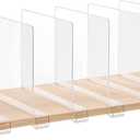 Clear Acrylic Shelf Dividers, Closets Shelf and Closet Separator for Organization in Bedroom, Kitchen and Office Shelves (6 Pack)