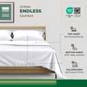 THREAD SPREAD 100% Organic Cotton Sheets - Organic Cotton Percale Weave Sheet Set, Soft, Cooling, Crisp & Breathable, 16" Deep Pocket Hotel Quality Bedding Set - 4 PC, Queen White