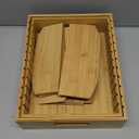 Bamboo Lid Holder Food Container, Kitchen Organizer with 5 Adjustable Dividers, Cabinet Organizer for Food, Kitchen Gadget, Container Lids (2pcs)