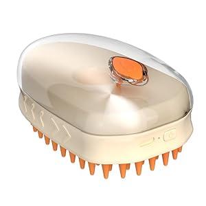 Cat Steam Brush, Self Cleaning Pet Spray Hair Removal Comb with Release Button, 3 In 1 Cat Brush for Indoor Cats, Waterproof Pet Grooming Comb for Long Short Haired Dogs Cats (Purple)