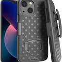 Designed for iPhone 13 Case with Belt Clip Holster - Kickstand Cover Phone Case - Black