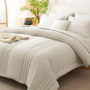 CozyLux Full Size Comforter Sets - 7 Piece Bed in a Bag Beige Comforter Set with Sheets Luxury Bed Set All Seasons, Soft Bedding Set with Down Alternative Comforter, Sheets, Pillowcases & Shams