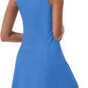 Tennis Dress for Women, Tennis Golf Dresses with Built in Shorts and Pockets for Sleeveless Workout Athletic Dresses (Blue, S)