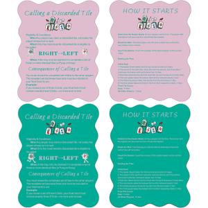 4 Pcs Mahjong Tile Shufflers with Printed Mahjong Rules  Manual Mahjong Mixer & Shuffle Cards for Beginners, Durable Mahjong Gift Accessories SetPowder Blusher Pink and Green
