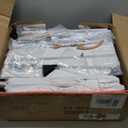 Furnulem White Dresser with 5 Drawers, Vertical Storage Tower Fabric Dresser for Bedroom, Hallway, Entryway, Nursery, Closet Organizer, Nightstand Bedside Table Furniture, Sturdy Steel Frame, Wood Top