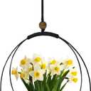 Hanging Planter for Indoor Plants, Black Plant Hanger Indoor with Sturdy Wood Base, Modern Boho Macrame Plant Hanger for 3-5.5 Inch Pot, Hanging Wall Ceiling Window Home Decor (Pots Not Included)