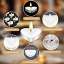 100 Sets Wedding Party Favors for Guests Bulk Including Mini Heart Shaped Candles and Empty Matches Jars with Cork Top Thank You Cards and Organza Bags for Wedding Bridal Shower Party Souvenir