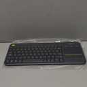 Logitech K400 Plus Wireless Touch TV Keyboard with Easy Media Control and Built-in Touchpad, HTPC Keyboard for PC-Connected TV, Windows, Android, ChromeOS, Laptop, Tablet - Black