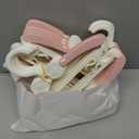 WJWSKI Baby Hangers for Closet 20pcs, Pink Kids Clothes Hanger Plastic, 11-14.5" Adjustable Perchas for Child Dresses, Non-Slip Children Bow Hanger for Girl Toddler Infant Nursery Newborn Clothing (Light Pink 20pack)