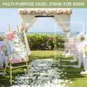 Gold Easel Stand for Sign, Heavy Duty Metal Display Easel with Adjustable Chain, 4-Tier Art Easel for Painting, Wedding Sign, Posters & Commercial Display