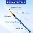 100Pack 1ml Disposable Luer Lock Lab Syringes with 25G 1Inch Needle,Individually Packed