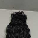 QGZ Black Ponytail Extension 14 Inch Drawstring Ponytail for Women Synthetic Short Curly Wavy Fluffy Clip in Ponytail Hair Extensions for Daily Halloween Use