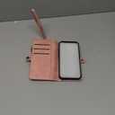 Defencase for iPhone 15 Pro Magnetic Wallet Case Compatible with Magsafe with RFID Blocking Zipper Strap Card Holder for Women, PU Leather Detachable Phone Case for iPhone 15 Pro (6.1 inch), Rose Pink