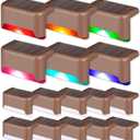 SOLPEX Color Changing Solar Deck Lights, 16 Pack Waterproof LED Lights for Decks,Stairs,Fences,Yards and Patios