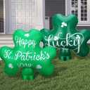 2 Pcs 24 Inch St. Patrick's Day Inflatable Shamrock Decorations Inflatable Outdoor Decoration Lucky Day Outdoor Blow up Yard Garden Lawn Front Door Decor Home Party Indoor