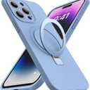 SKYLMW for iPhone 15 Pro Max Case with Magnetic Invisible Stand Compatible with MagSafe Military Drop Tested Shockproof Liquid Silicone iPhone 15 Pro Max Phone Cases for Women Men 6.7'' 2023, Blue