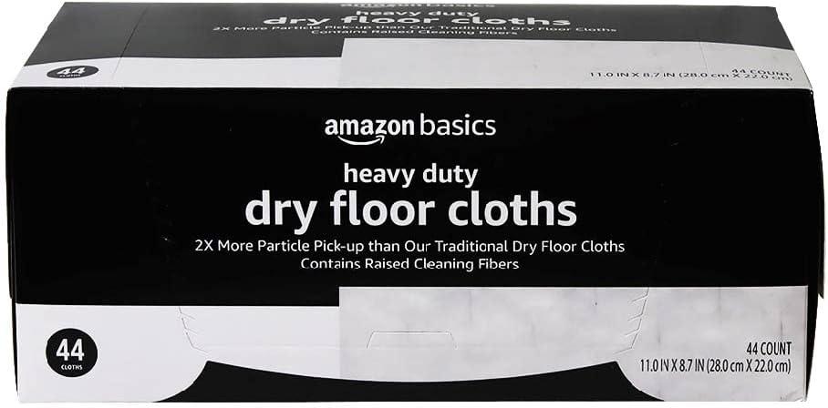 Amazon Basics Heavy Duty Dry Sweeping Cloths to Clean Dust, Dirt, Pet Hair, Fits Swiffer Sweeper Mop Heads, 44 Count (Pack of 1)