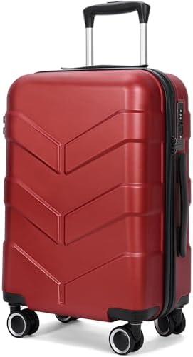 TILYMOL Hardside Carry On Luggage 22x14x9 Airline Approved with Spinner Wheels, 20-inch Carry-On Suitcase for Women & Men, Red