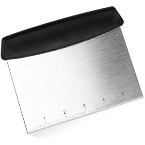 Bench Scraper,Dough Scraper,Premium Stainless Steel Dough Cutter with Measuring Scale,Multi- Purpose Food Scraper for Pastry,Cake,Pizza,Bread,Cooking