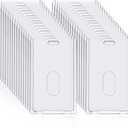 Chinco 30 Pcs Hard Plastic Badge Holder Vertical Clear ID Badge Holders Acrylic Heavy Duty Waterproof Plastic ID Card Holder Transparent Heavy Duty Protector Case for Office School Hospital Lanyard