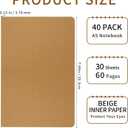40 Pack A5 Blank Notebooks Bulk, 8 x 5.5 Inches Unlined Paper Subject Sketchbooks for Drawing Writing Work Journal Travel - 60 Pages