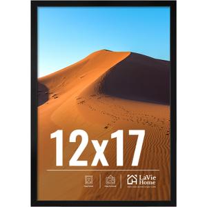 LaVie Home 12x17 Picture Frame for Wall Display, 12x17 Black Picture Frame with HD Plexiglas, 12 x 17 Poster Frame 1 Pack, Display Frame for Vertical or Horizontal, Classic Collection