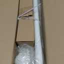 Antique White Curtain Rods for Windows 72 to 144 Inch, Adjustable Vintage Decorative 1'' Long Heavy Duty Curtain Rod, Rustic Farmhouse Drapery Pole Set with Boho Netted Texture Flower Finials