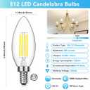 MAXvolador Dimmable E12 LED Candelabra Bulbs 60W Equivalent, Daylight White 5000K, 600LM Chandelier Light Bulb, B11 LED Candle Light Bulbs, 12 Pack