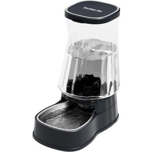 Gardner Pet Automatic Dog Water Dispenser Gravity Stainless Steel Water Waterer Feeder, 100% BPA-Free Large Capacity Water Feeding Bowls for Medium & Large-Sized Dogs Cats Other Pets-(1.6 Gallon) (Dark Gray)