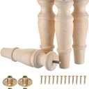 Michanco Wooden Furniture Legs 8 Inch Set of 4 Unfinished Replacement Parts for Couch Sofa Chair Ottoman Cabinet