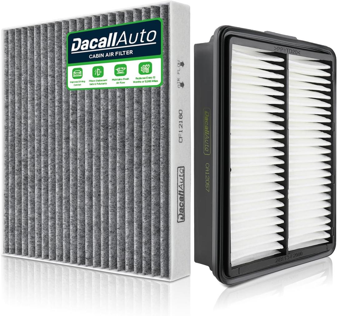 Engine & Cabin Air Filter Set for Hyundai KONA (2018-2023), for Veloster (2019-2021), for Kia Soul (2020-2024); Replace CF12160, 97133-D1000; CA12057, 28113-F2000