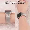 Magnetic Band for Women Compatible with Apple Watch Band 38mm 40mm 41mm 42mm 44mm 45mm 46mm Milanese Stainless Steel Loop with Bling Protective Case, Dressy Metal Strap Replacement iWatch Band (Starlight)
