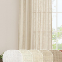 LAMIT Light Filtering Linen Curtains 84 inches Long for Bedroom, Faux Linen Textured Semi Sheer Back Tab and Rod Pocket Burlap Boho Modern Drapes for Living Room/Farmhouse, 1 Panel, 52 x 84 Inch