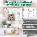 3 x Lineshading 4 Pcs Pegboard Shelves, 10 x 4 Inch Metal Shelf Brackets Pegboard Tray Accessories Wall Organizer for Craft Room Home Garage Nursery Workbench Kitchen (White)