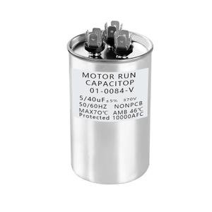 40+5 uf MFD 370/440 VAC Dual Run Round Capacitor, Universal AC Capacitor Replacement for HVAC Air Conditioner, Heat Pump, Condenser Straight Cool (01-0084)