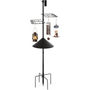 Liitrton 74.5" Bird Feeder Pole with Squirrel Proof, Adjustable Shepherds Hook Stand with Rectangular Hooks, 4 Prongs Base for Outdoor Hanging Hummingbird feeders, Lanterns, Wind Chime Liitrton 74.5" Bird Feeder Pole with Squirrel Proof, Adjustable Shepherds Hook Stand with Rectangular Hooks, 4 Prongs Base for Outdoor Hanging Hummingbird feeders, Lanterns, Wind Chime