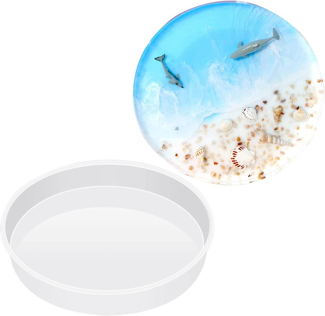 Large Resin Molds 14 Inch Round Silicone Molds for Table, Round Stool, Epoxy Resin Casting Molds for Big Tray, Clock, Resin Art, Gifts