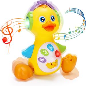 Tsomtto Baby Musical Light Up Duck Toy, Baby Toys 0-3-6-9-12 Months Dancing Crawling Tummy Time Toys, Newborn Infant Learning Toy Gifts for 0 3 4 5 6 7 8 Month Old Baby Boys Girls