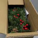 TURNMEON Dual Color Change 9 Ft Prelit Christmas Garland Remote Control Warm White & Multicolor Lights Timer 8 Modes Cedar Garland Christmas Decorations Thick Branch Berries Pinecones Indoor Outdoor