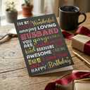 2 x Gooji Funny Husband Birthday Card From Wife - Real Gold Foil Stamped Chalkboard Typography Design, Happy Greeting For Him, Spouse, Men, Premium Thick Paper With Envelope Included