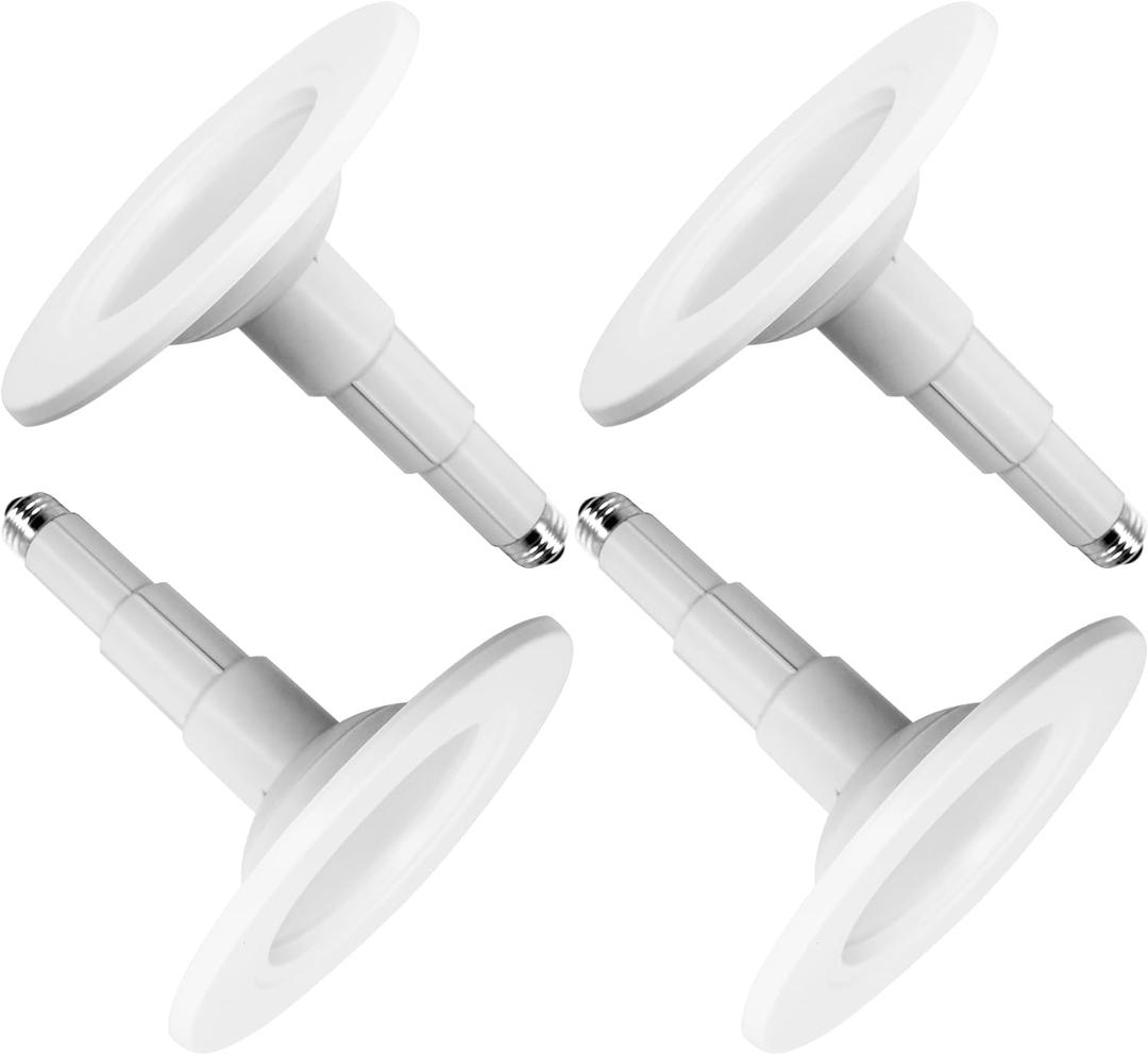 Jolux 5/6 Inch LED Can Lights Adjustable Recessed Retrofit Downlight, 12W=60W, 3000K Warm White, 800LM, Dimmable, ETL Damp Rated Replacement Recessed Lighting Install, Flat Trim, E26 Base,4-Pack