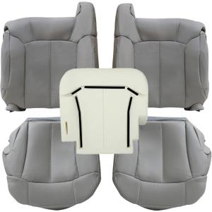 Driver & Passenger Side Bottom & Top Lean Back & Foam Cushion Covers Gray #122 922 Compatible with Chevy Silverado GMC Sierra Chevy Tahoe Suburban 1999 2000 2001 2002