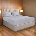 Ready To Rest 100% Egyptian Cotton Split California King Sheets Sets for Adjustable Bed 5 Piece, Fits Mattress Upto 16" Deep, Ultra Soft, Cooling Bed Sheets, Silver Grey Solid