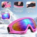 OXG Ski Snowboard Goggles for Men Women, UV Protection Ski Snow Goggles for Kids Youth Adult (3p Pink+white+black)
