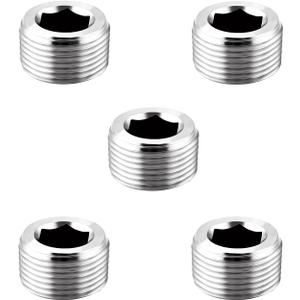 Stainless Steel Internal Hex Countersunk Male Thread Pipe Plug Connector, 3/4" NPT Male (pack of 5)